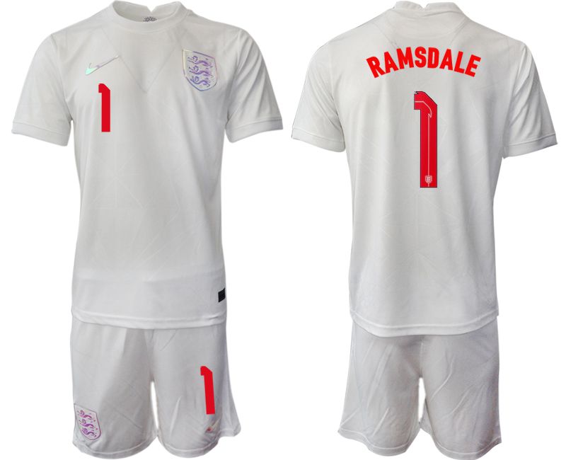 Men 2022 World Cup National Team England home white #1 Soccer Jersey